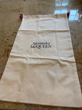 ALEXANDER MCQUEEN OFF WHITE DRAWSTRING DUST BAG, NO SHOES